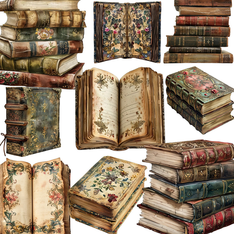 Vintage Collectible Books - винтажные наклейки для книг, сделай сам,